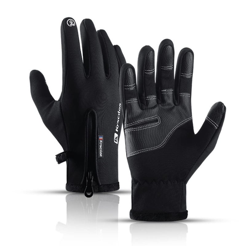 Gustave® Winter Gloves for Men,Riding Gloves Finger Gloves,Gloves for Men Winter Warm Touchscreen Thermal Fleece Lined (Black XL) - Image 5