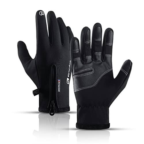 Gustave® Winter Gloves for Men,Riding Gloves Finger Gloves,Gloves for Men Winter Warm Touchscreen Thermal Fleece Lined (Black XL) - Image 1
