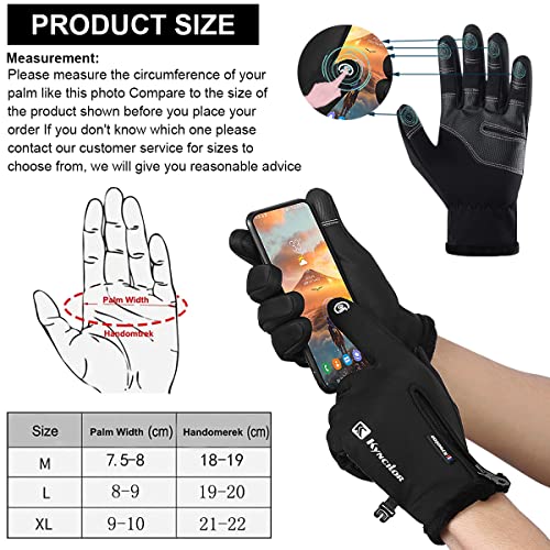 Gustave® Winter Gloves for Men,Riding Gloves Finger Gloves,Gloves for Men Winter Warm Touchscreen Thermal Fleece Lined (Black XL) - Image 2
