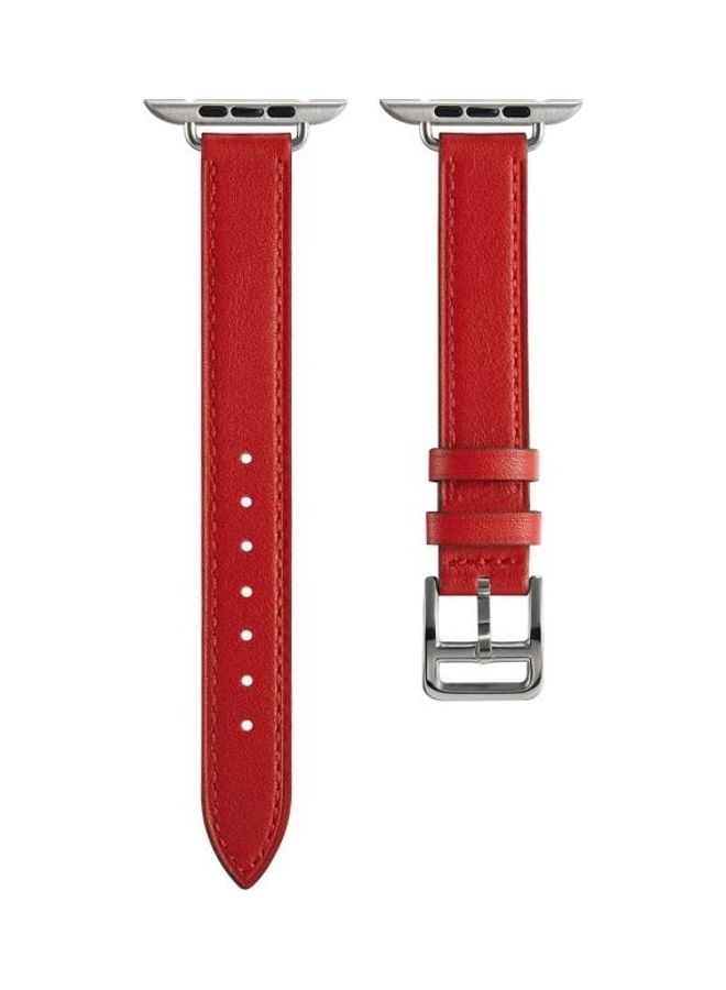 NIBEMINENT Ethnic Replacement Watchband for Apple Watch Series 1/2/3/4/5/6/7/SE 38/40/41mm Red - Image 2