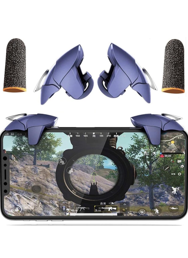 Concretization - Professional Game Trigger, 2 Buttons For Pubg Mobile Controller, Support IOS, Android, And Most Phones And Ipads, Aluminum Button, Support COD/PUBG/FORTNITE (الأزرار مع الأكمام) - Image 1