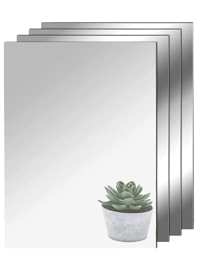 DUNISO 4 Pcs Full Length Wall Mirror Tiles，Wall-Mounted Acrylic Mirror，Non Glass Safety Mirror，Waterproof，High-definition, Easy to Install，for Home Gym, Bedroom, Door & Bathroom，29*21cm  - Image 1