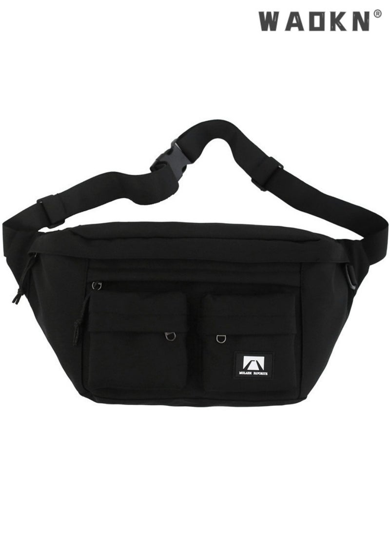 WAOKN Outdoor Leisure Chest Bag,Large Capacity Waterproof Crossbody Bag Fanny Pack Belt Bag,Adjustable Shoulder Bag Front Sling Pack Backpack,Outdoor Streetwear Strap Vest Chest Bag For Men Women Sport Bag  - Image 1