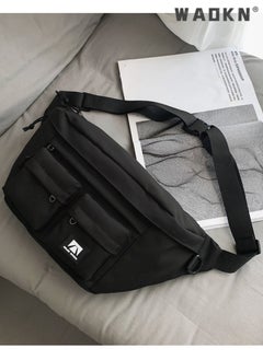 WAOKN Outdoor Leisure Chest Bag,Large Capacity Waterproof Crossbody Bag Fanny Pack Belt Bag,Adjustable Shoulder Bag Front Sling Pack Backpack,Outdoor Streetwear Strap Vest Chest Bag For Men Women Sport Bag  - Image 4