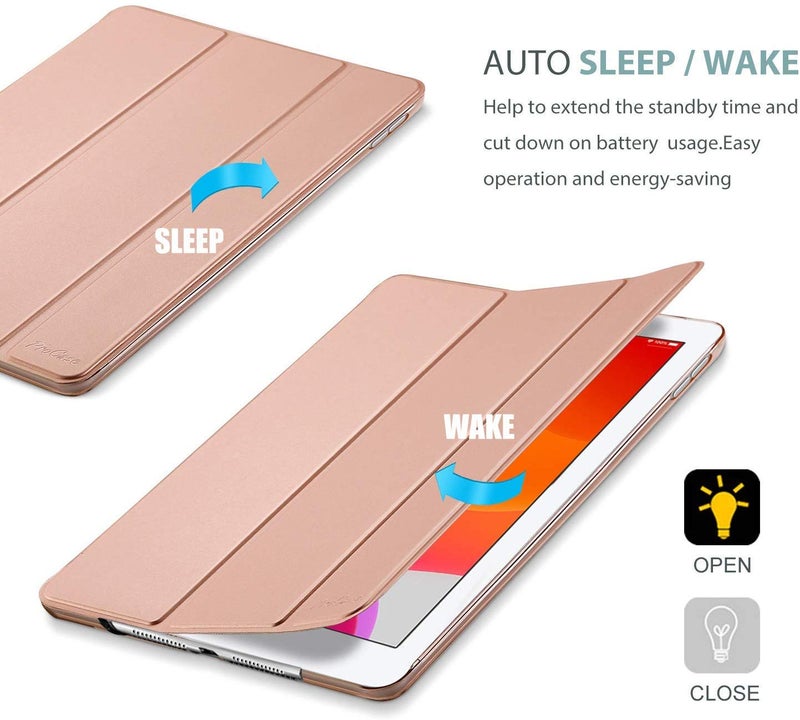 Moca غطاء ذكي متوافق لجهاز آبل آيباد 9.7 بوصة 2017 2018 آيباد الجيل الخامس والسادس A1893 A1954 A1822 A1823 (ذهبي وردي) - Image 5