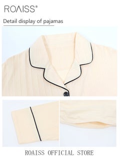 roaiss Couple Pajamas Set Long Sleeves Sleepwear for Men and Women Cute Plus Size Loungewear Spring and Autumn Home Clothes Gift for Boyfriend Girlfriend Husband Wife  - Image 4
