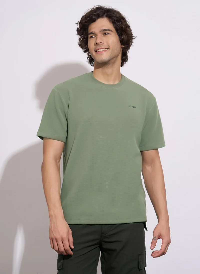Being Human Self Design Crew Neck Short Sleeves Relaxed Fit T-Shirt