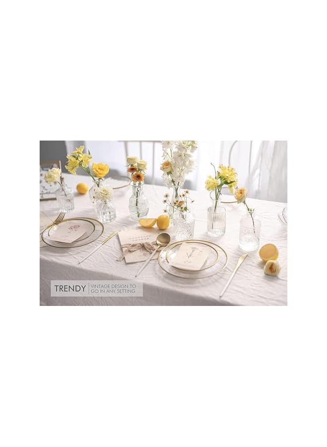 The Bros Glass Bud Vase Set of 10 - Small Vases for Flowers, Clear Bud Vases in Bulk, Cute Glass Vases for Centerpieces, Mini Vintage Vase for Rustic Wedding Decorations, Home Table Flower Decor (A) - Image 2