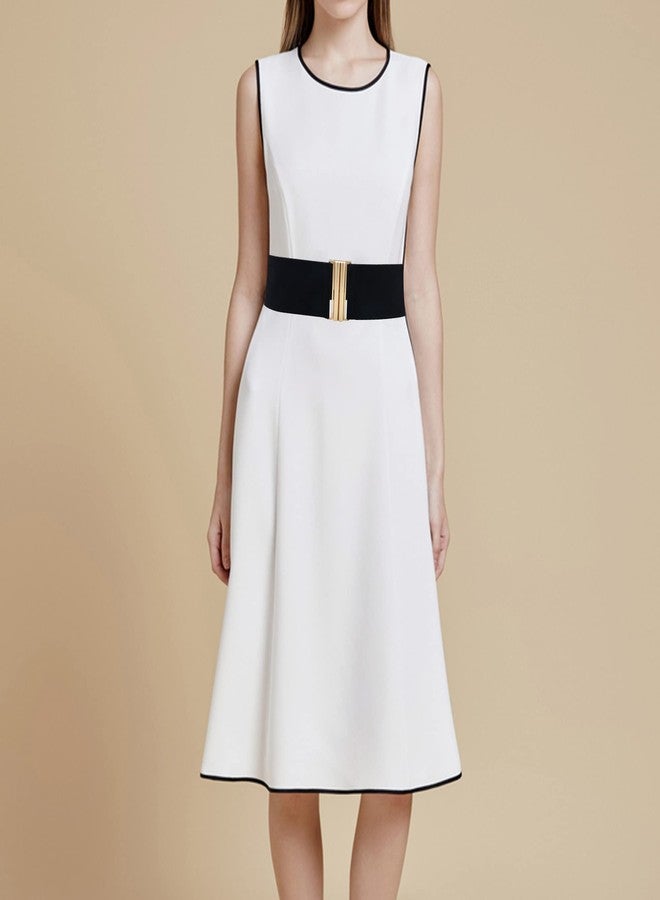 macoking Black Belts for Women Wide Elastic Cinch Belt for Dresses with Gold Buckle L - Image 3