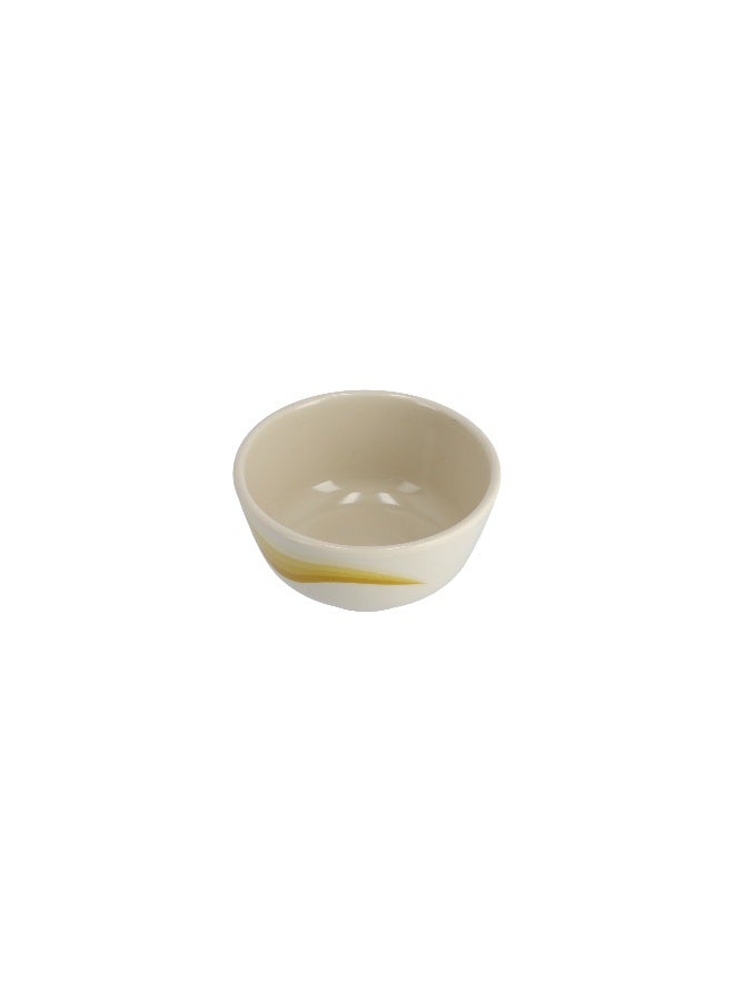 Royalford 3.5 Inch Super Rays Round Bowl Multi Color Assorted Color Beige With Yellow Design - Image 2