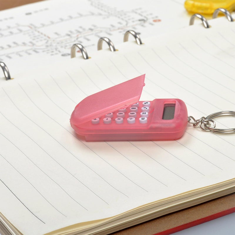 Pocket Sized ABS Calculator Keychain With Protective Lid And Blue Digital Display For Everyday Use - Image 5