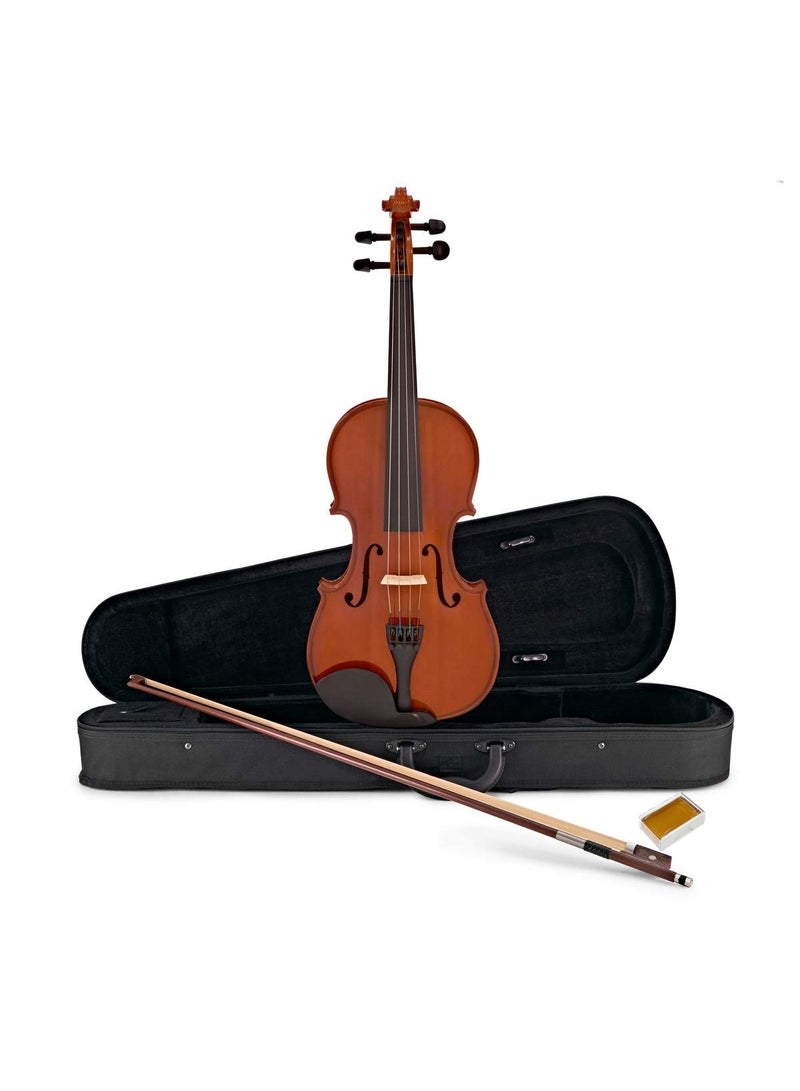 Fitness MV06G Student Violin 1/2 Violin Kit with Bow Rosin & Hard Case for Beginners Practice & Performance - Natural Gloss - Image 1