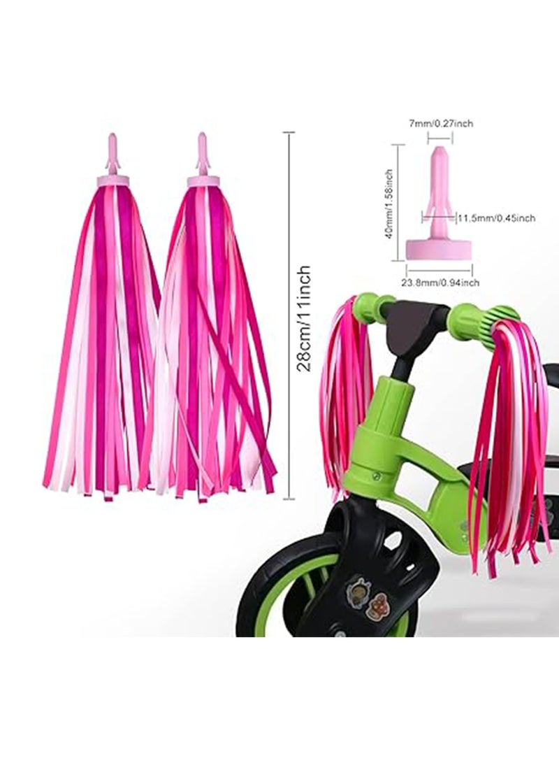 (Pink) Bicycle Streamers Children Bicycle Tassels 1 Pair, Children's Bicycle Accessories Scooter Bicycle Tricycle Handlebar Streamers Handlebar Accessories Suitable for Girls and Boys  - Image 2