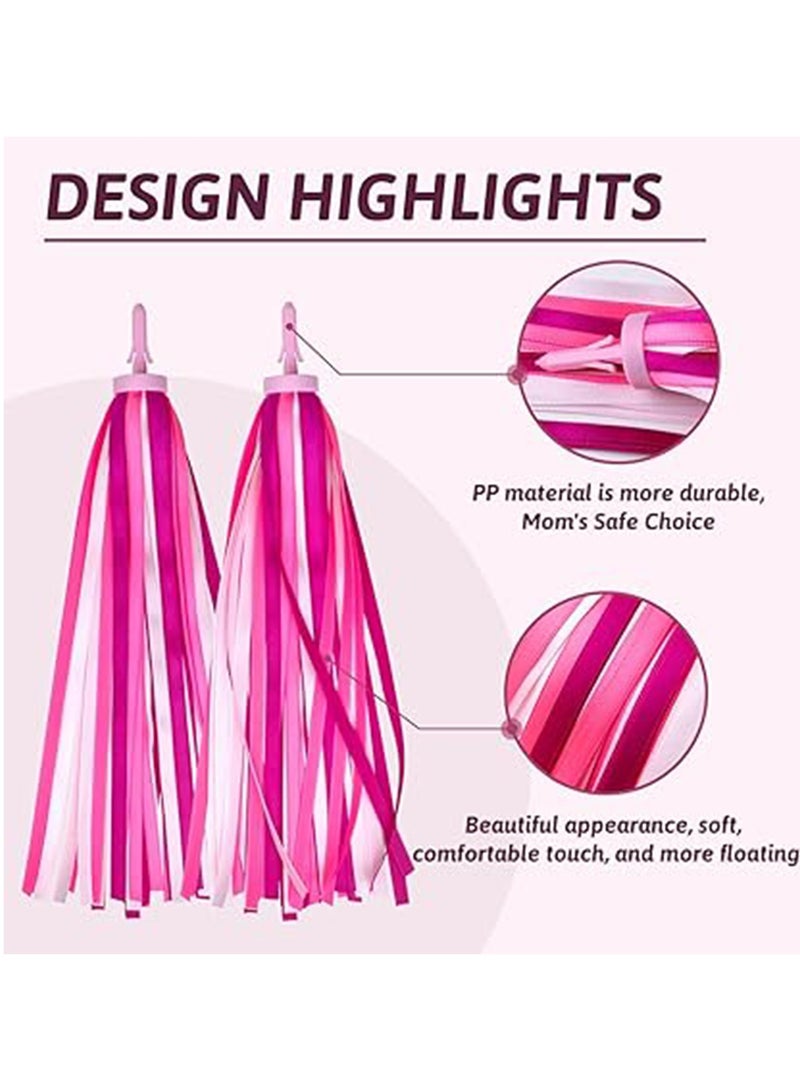 (Pink) Bicycle Streamers Children Bicycle Tassels 1 Pair, Children's Bicycle Accessories Scooter Bicycle Tricycle Handlebar Streamers Handlebar Accessories Suitable for Girls and Boys  - Image 3