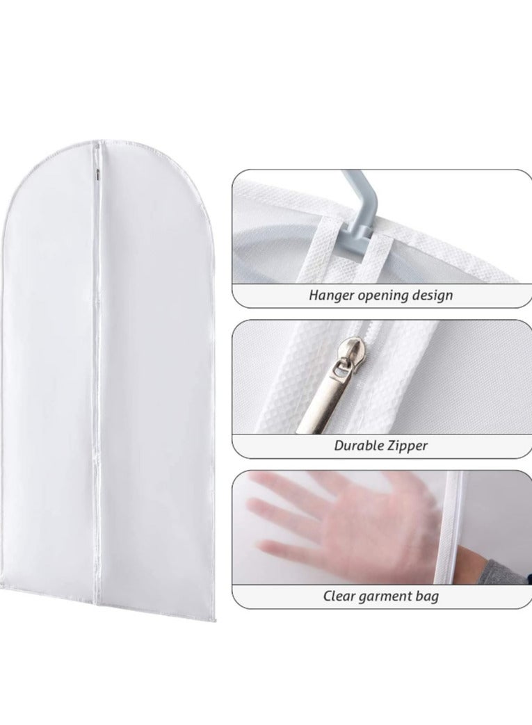Hanging Clothes Covers Garment Bags - Clear Garment Bag, Plastic Dust proof Suit Case, Dress Protector Zippered Garment Covers for Closet Storage and Travel (5 Pack)  - Image 2