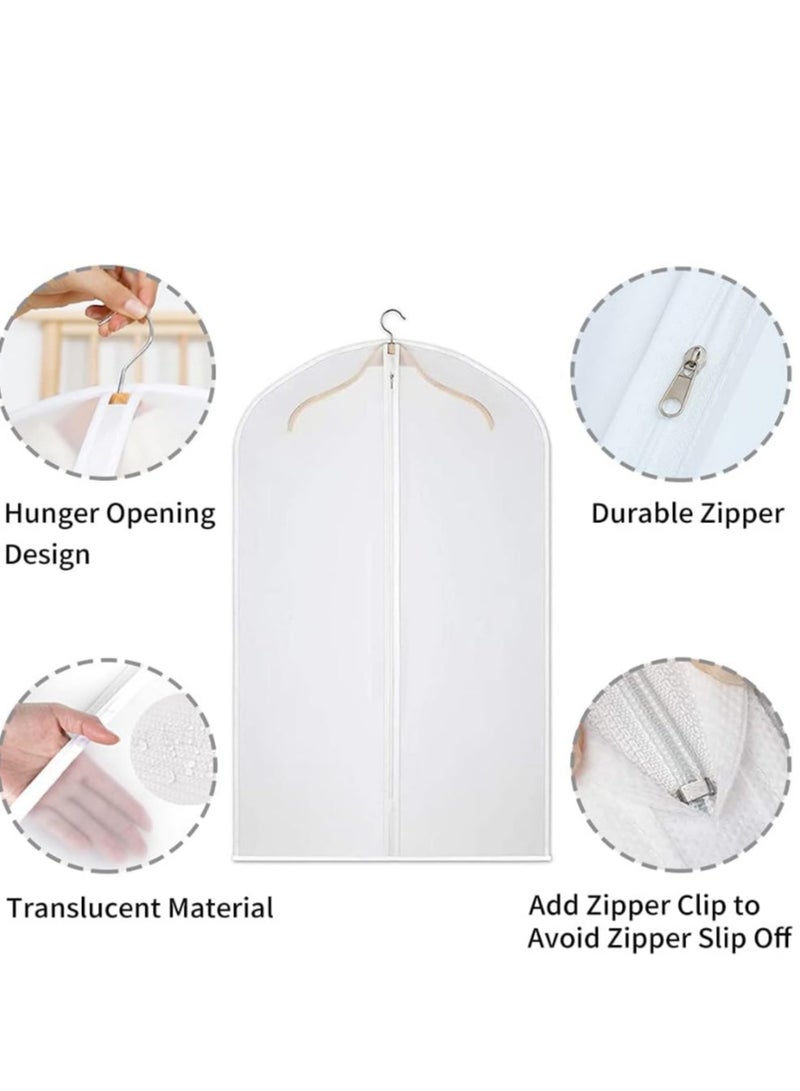 Hanging Clothes Covers Garment Bags - Clear Garment Bag, Plastic Dust proof Suit Case, Dress Protector Zippered Garment Covers for Closet Storage and Travel (5 Pack)  - Image 3