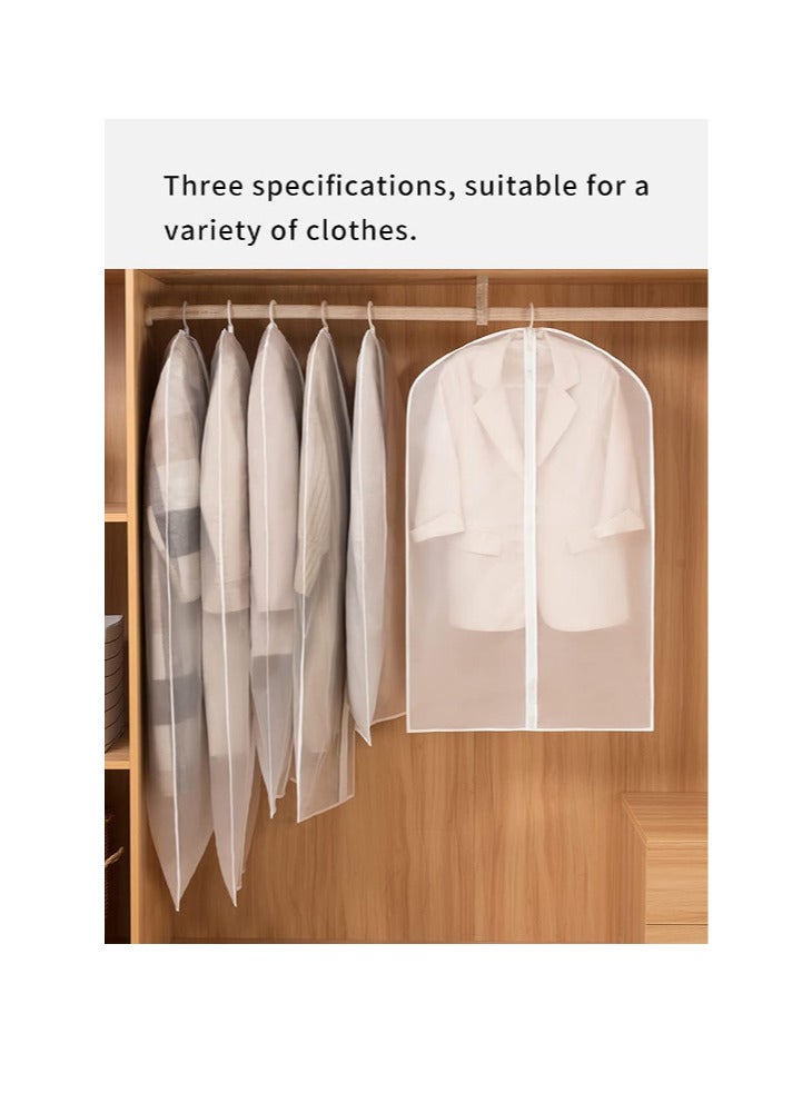 Hanging Clothes Covers Garment Bags - Clear Garment Bag, Plastic Dust proof Suit Case, Dress Protector Zippered Garment Covers for Closet Storage and Travel (5 Pack)  - Image 4