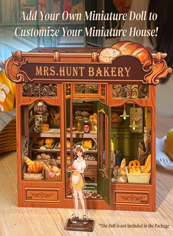 Fsolis Book Nook Kit - DIY Miniature Scene Kit for Adults 3D Wood Puzzles Tiny House Mini Craft Bookshelf Decor Gifts for Women Teenagers Book Lovers (MRS.Hunt Bakery) - Image 5