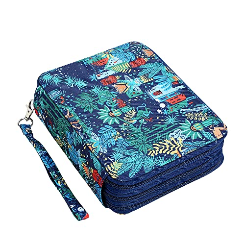 Lbxgap Zippered Pencil Case-72 Slots Handy Pencil Holders with Printing Pattern for Watercolor Pens or Markers, Pencil Case Organizer for Artist - Image 1