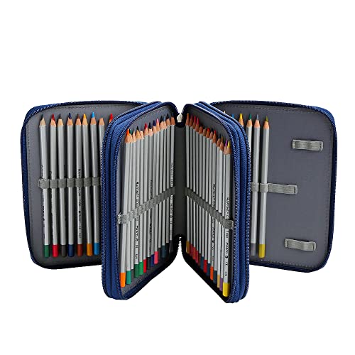 Lbxgap Zippered Pencil Case-72 Slots Handy Pencil Holders with Printing Pattern for Watercolor Pens or Markers, Pencil Case Organizer for Artist - Image 2