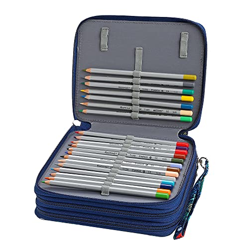 Lbxgap Zippered Pencil Case-72 Slots Handy Pencil Holders with Printing Pattern for Watercolor Pens or Markers, Pencil Case Organizer for Artist - Image 3