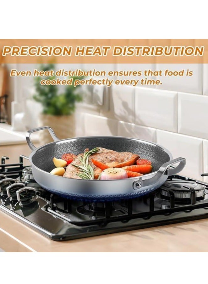 Non-stick Stainless Steel Frying Pan With Two Hands - 24CM - Image 1