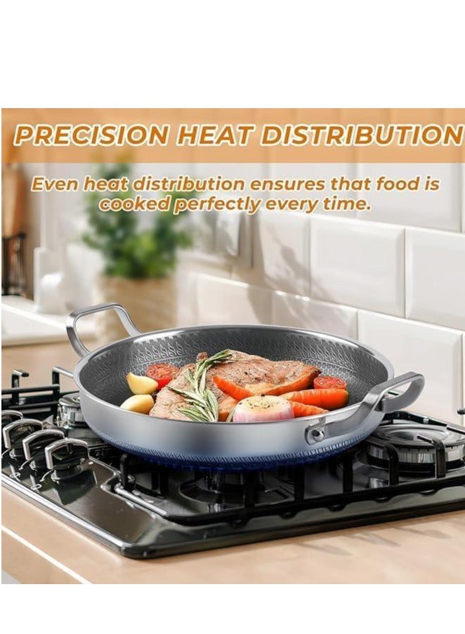Non-stick Stainless Steel Frying Pan With Two Hands - 24CM - Image 4