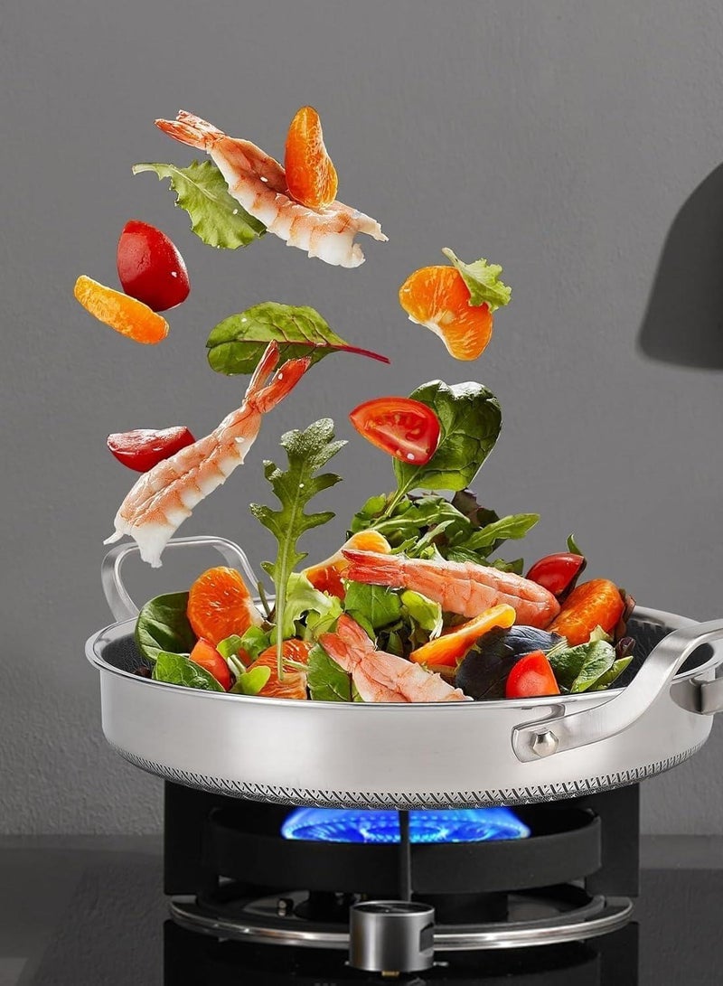 Non-stick Stainless Steel Frying Pan With Two Hands - 24CM - Image 5