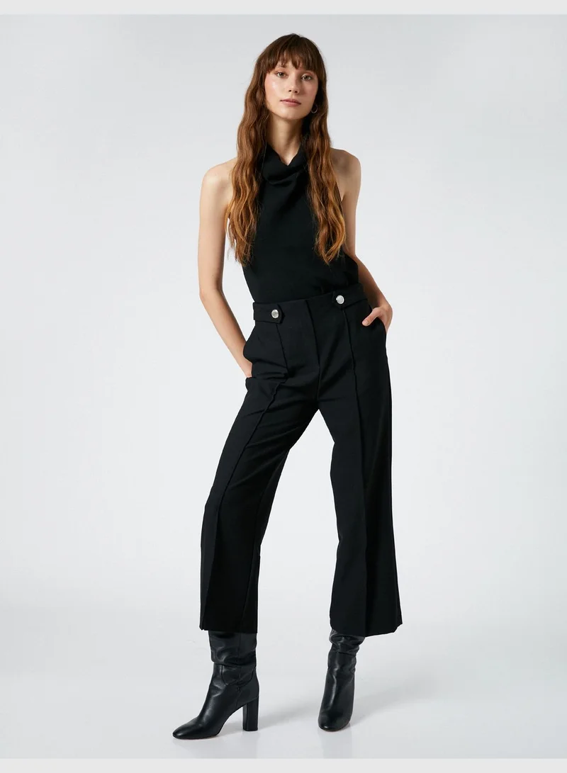 KOTON Pocket Detail Wide Leg Trousers