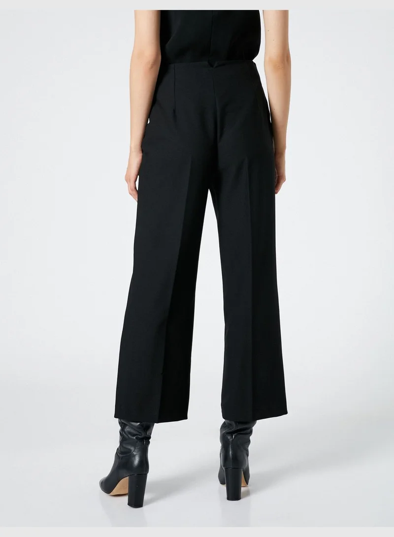 KOTON Pocket Detail Wide Leg Trousers