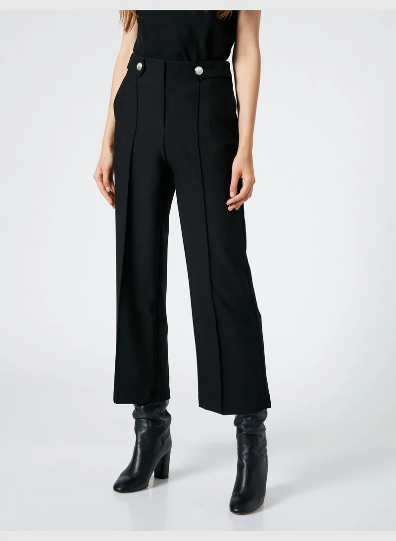KOTON Pocket Detail Wide Leg Trousers