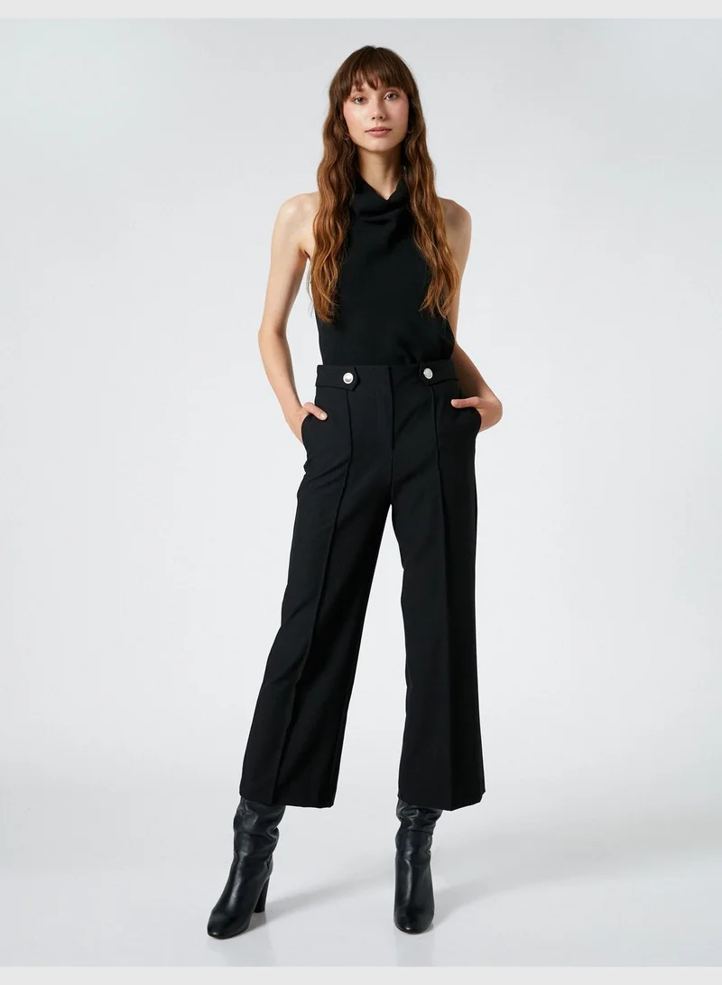 KOTON Pocket Detail Wide Leg Trousers