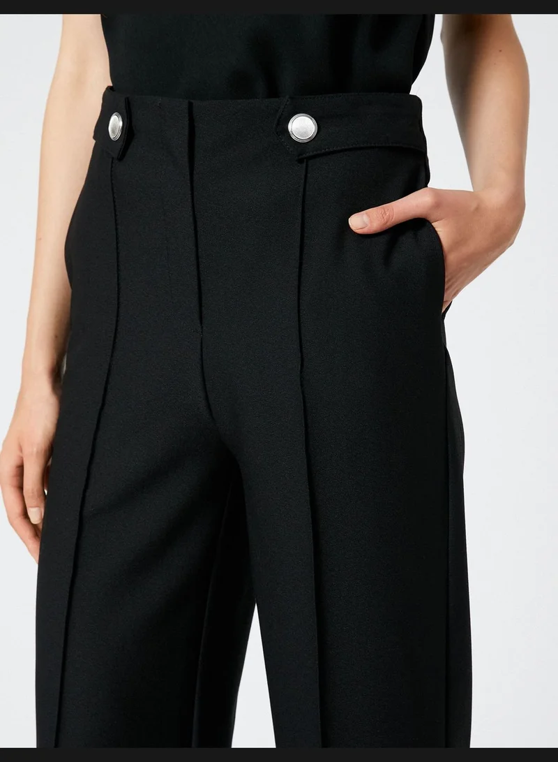 KOTON Pocket Detail Wide Leg Trousers