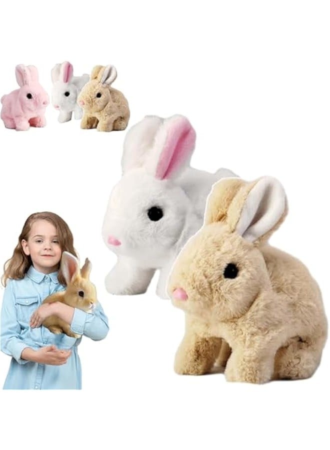 Bunby - My Realistic Bunny Toy, Interactive Realistic Bunny, Bunbi My Realistic Bunny Toy, Bunby Realistic Bunny Toy, Vitality Bliss Bunny, Handmade Interactive Bunny (White+Browm) - Image 1