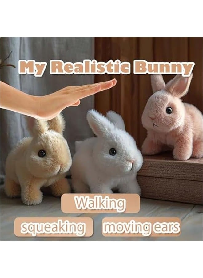 Bunby - My Realistic Bunny Toy, Interactive Realistic Bunny, Bunbi My Realistic Bunny Toy, Bunby Realistic Bunny Toy, Vitality Bliss Bunny, Handmade Interactive Bunny (White+Browm) - Image 2