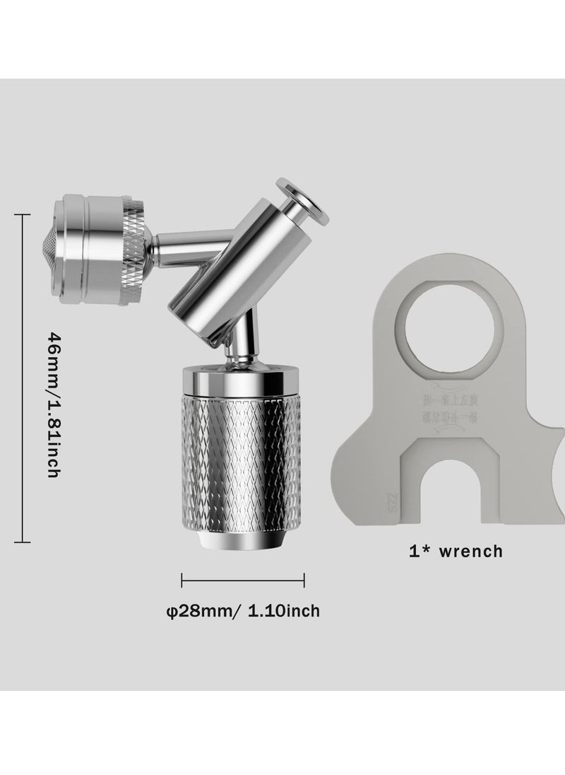 Faucet Aerator, 720-Degree Swivel Splash Filter Faucet Dual Function Sink Spray Aerator, Bathroom Faucet Mounted for Face Washing, Gargle and Eye Flush, Chrome