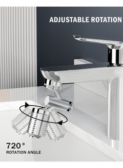Jomoo Faucet Aerator, 720-Degree Swivel Splash Filter Faucet Dual Function Sink Spray Aerator, Bathroom Faucet Mounted for Face Washing, Gargle and Eye Flush, Chrome  - Image 4