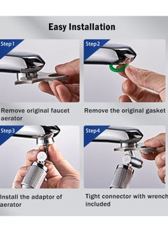 Jomoo Faucet Aerator, 720-Degree Swivel Splash Filter Faucet Dual Function Sink Spray Aerator, Bathroom Faucet Mounted for Face Washing, Gargle and Eye Flush, Chrome  - Image 5
