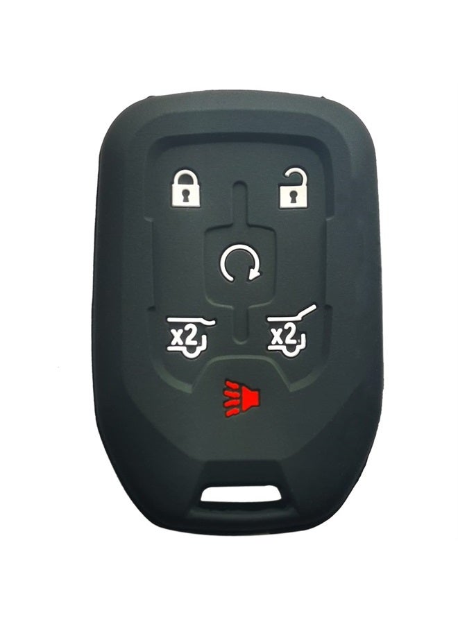 Coolbestda Rubber 6buttons Key Fob Cover Case Protector Skin Glove Jacket Keyless Entry for 2015 2016 2017 2018 2019 2020 Chevrolet Suburban Tahoe GMC Yukon XL  - Image 1