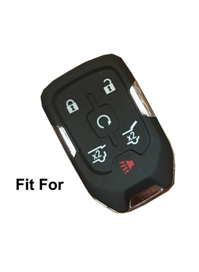 Coolbestda Rubber 6buttons Key Fob Cover Case Protector Skin Glove Jacket Keyless Entry for 2015 2016 2017 2018 2019 2020 Chevrolet Suburban Tahoe GMC Yukon XL  - Image 2