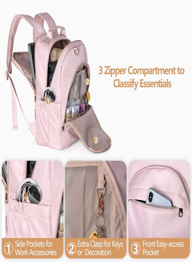 Fasrom Nurse Bag Backpack for Work Women with USB Charging Hole, Home Health Clinical Bag with Laptop Compartment for Nursing Staff, Medical Assistants, Pink (Empty Bag Only) - Image 2