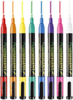 Excefore Erasable Chalk Markers Pens Set 8 Colors Colorful Graffiti Highlighter Marker for Flashing LED Lighted Board Blackboard Whiteboard Rocks Painting Decorations Wood Plastic Canvas Glass Mugs  - Image 1