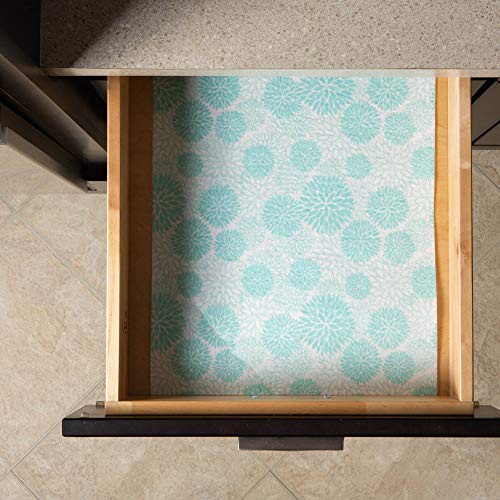 DII Fridge & Shelf Liner Collection Non-Adhesive, Cut to fit, Machine Washable, 12x20, Aqua Dahlia, 2 Piece - Image 3