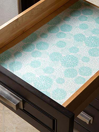 DII Fridge & Shelf Liner Collection Non-Adhesive, Cut to fit, Machine Washable, 12x20, Aqua Dahlia, 2 Piece - Image 4