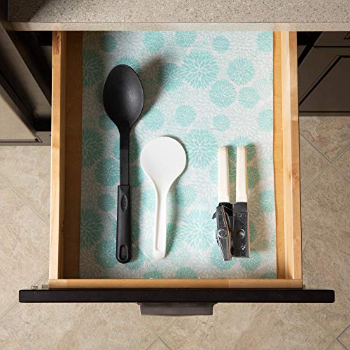 DII Fridge & Shelf Liner Collection Non-Adhesive, Cut to fit, Machine Washable, 12x20, Aqua Dahlia, 2 Piece - Image 5