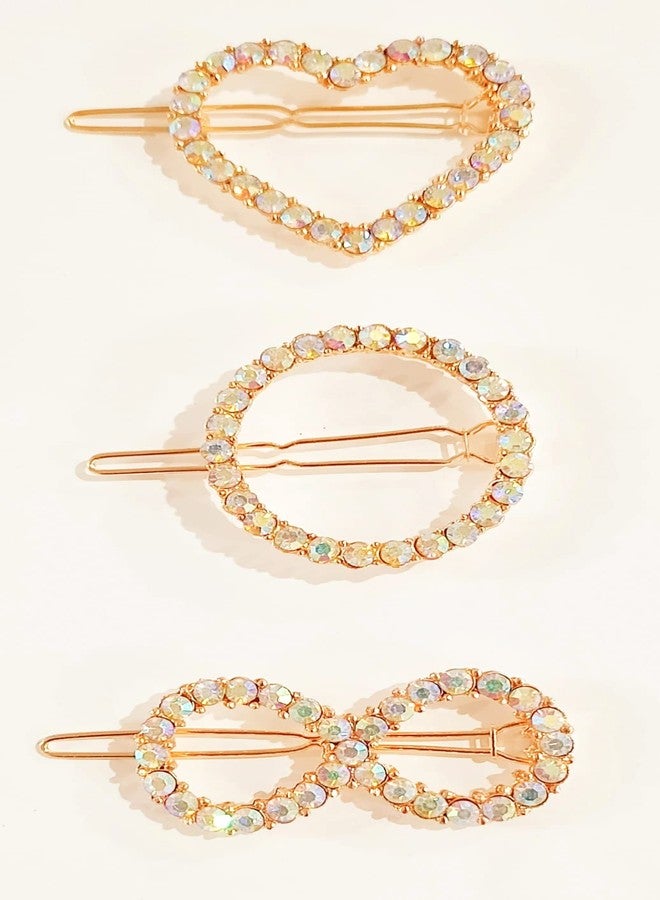 DealFry Korean Fashion Brown Rhinestone Crystal Hair Clips for Women/Girl, geometric shape Snap Barrettes Handmade studded diamond hairpin Headwear Accessories Styling Tool for Party Wedding (12 Pcs) - Image 3