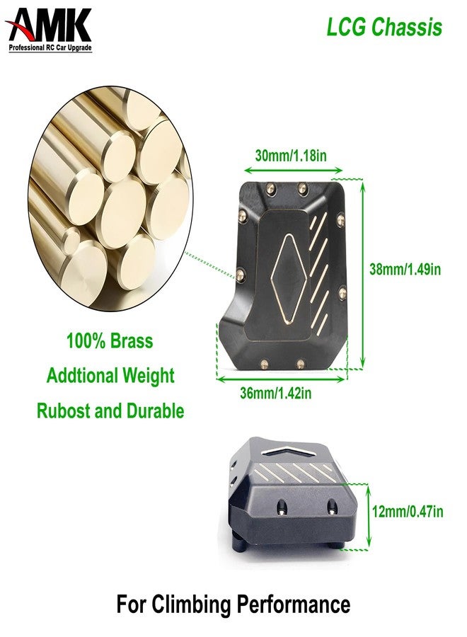 AMK 1.3 رطل مجموعة AMK TRX4 من النحاس مع طلاء أسود غطاء تفاضلي C-Hub هيكل TRX6 محور توجيه الوزن الأمامي مع قرص الفرامل لسيارة 1/10 RC كراولر TRX4 ترقيات (أمامي + خلفي) - Image 5