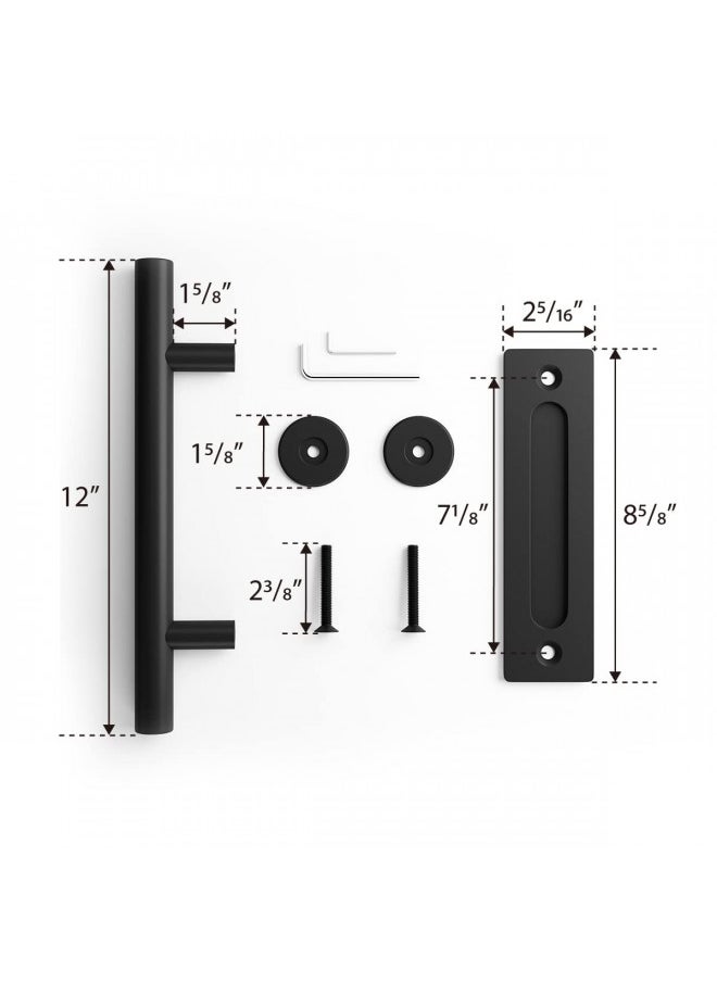 SMARTSTANDARD SMARTSTANDARD 12" Barn Door Handles 2PCS,Sliding Barn Door Pull Handle Black Heavy Duty Large Rustic Two-Side Design for Gates Garages Sheds Furniture Solid Steel Material Round  - Image 4