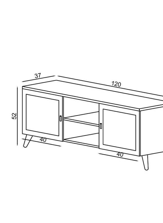 DANUBE HOME Erva TV Cabinet For Up To 55 Inches TV Multifunctional Home Theater TV Rack Grey 120x37x40 cm  - Image 5