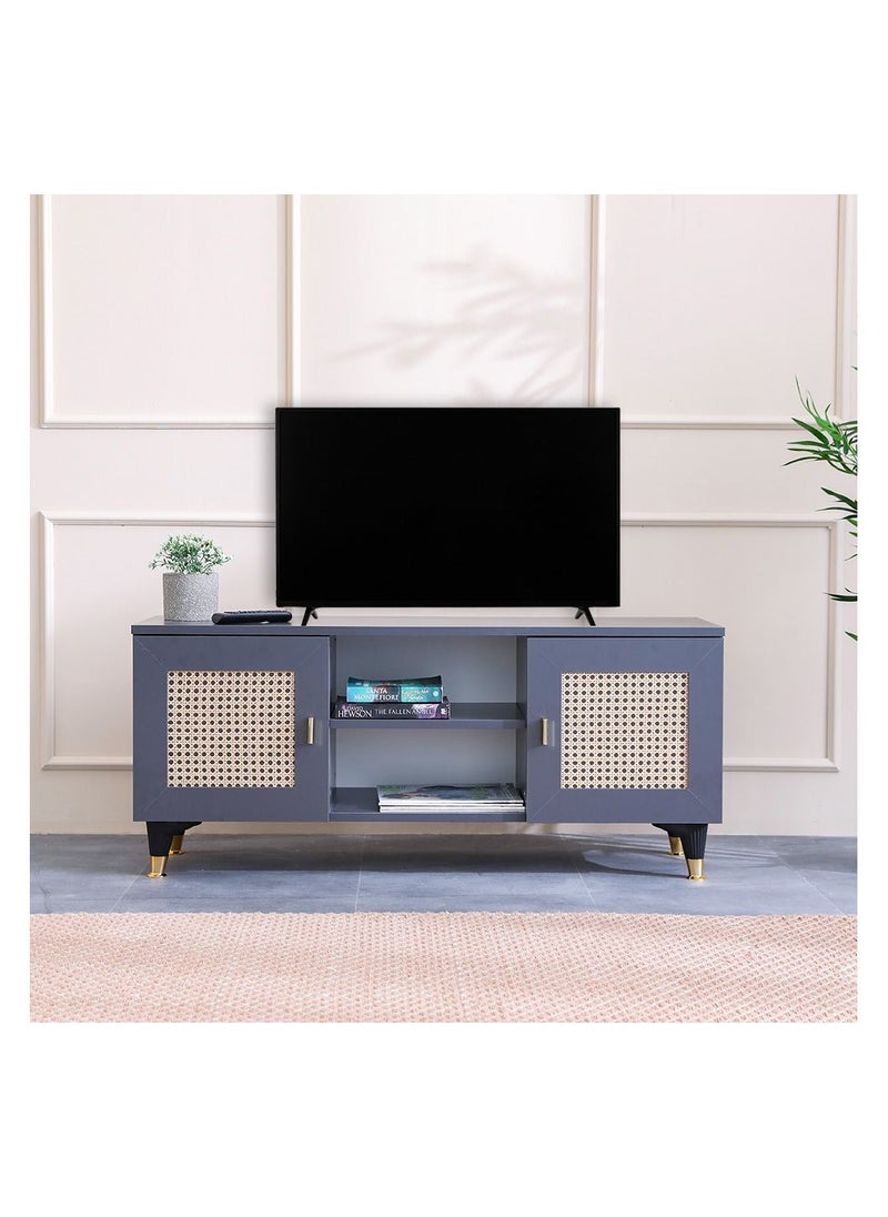 DANUBE HOME Erva TV Cabinet For Up To 55 Inches TV Multifunctional Home Theater TV Rack Grey 120x37x40 cm  - Image 1